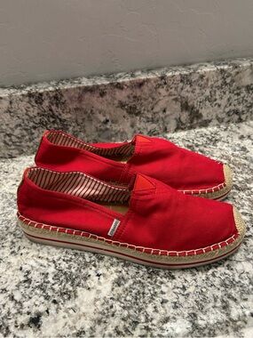 Joy and Mario Red Canvas Espadrilles Size 8.5